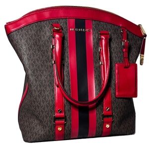 Michael Kors - Bedford Travel Large Logo Stripe Dome Tote Bag